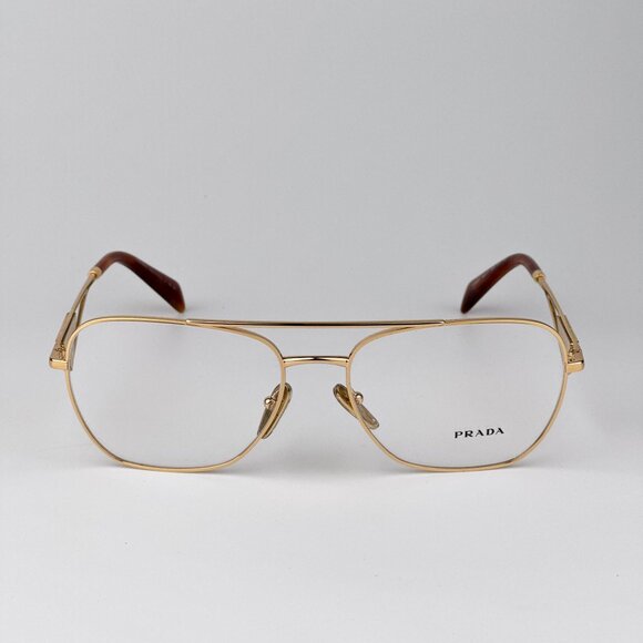 Prada PRB50V Eyeglasses – Gold Rectangle Frame | Model 5AK1O1 - Picture 3 of 9